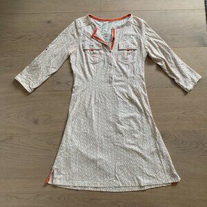 Patagonia 3/4 Sleeve Cotton Chore Dress Size Small Cream and Burnt Orange